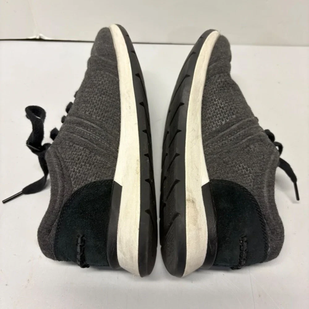 UGG Sneakers Womens 5.5 Charcoal‎ Black Knit Suede Lace Up Low Top 1118230